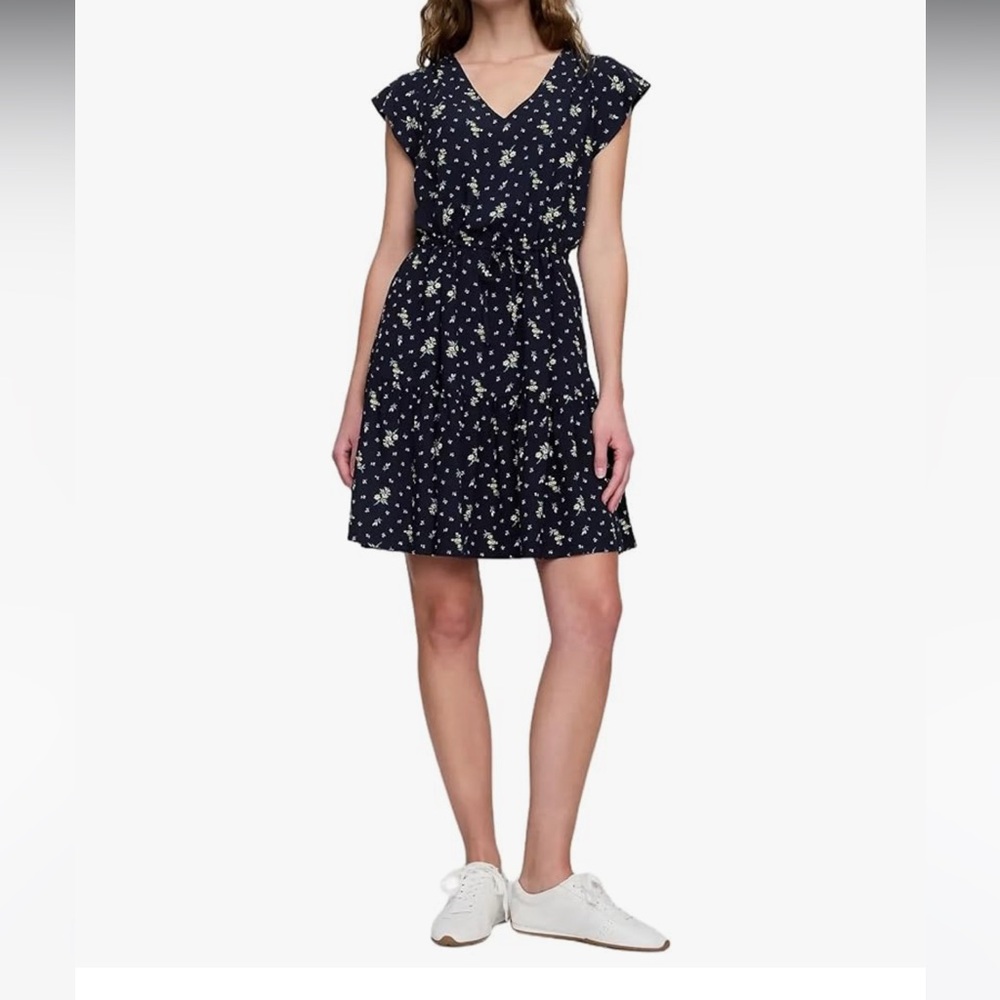GAP Flutter Sleeve Tie-Waist Mini Dress